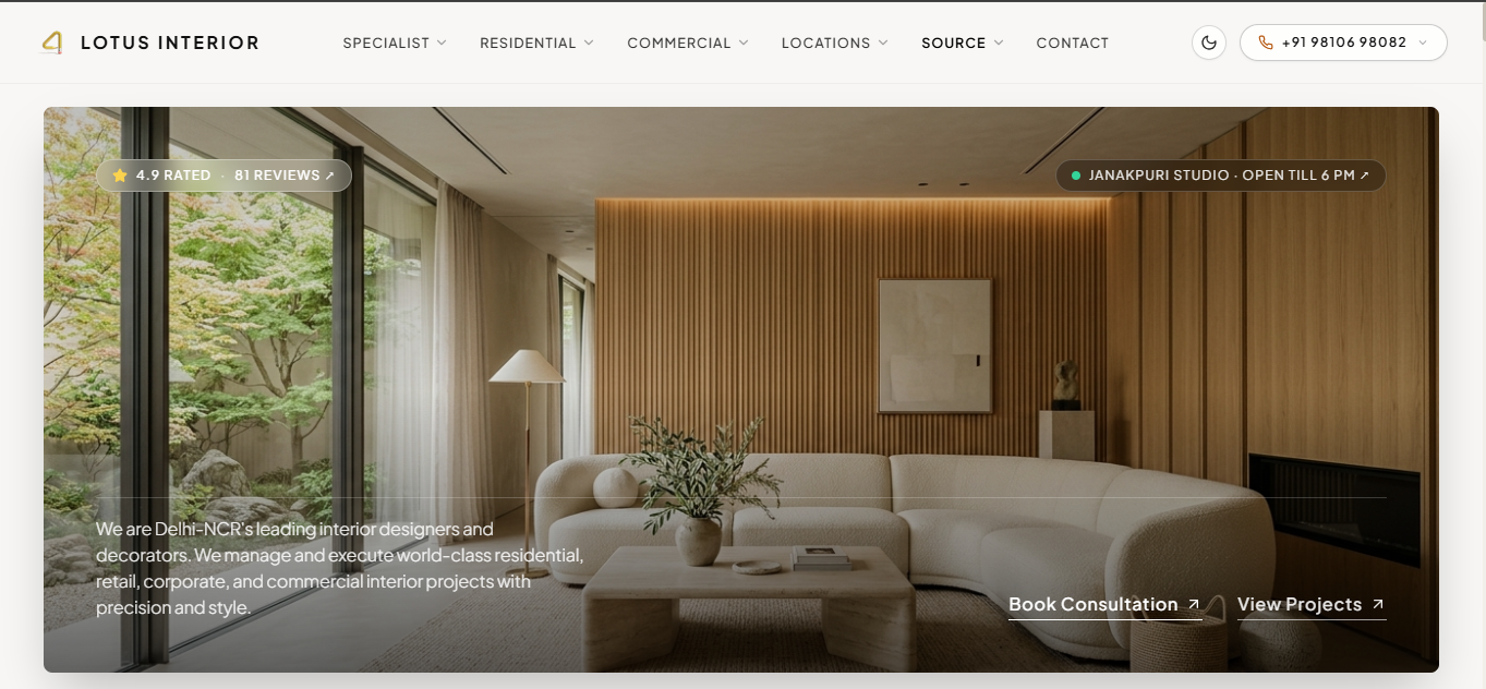 4 Lotus Interior — Website Renovation